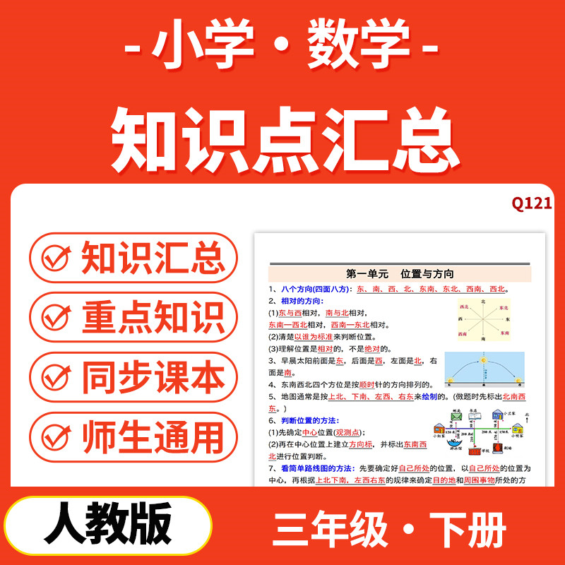 2026人教版小学数学同步课本重点知识梳理公式汇总三年级下册电子版资料图片