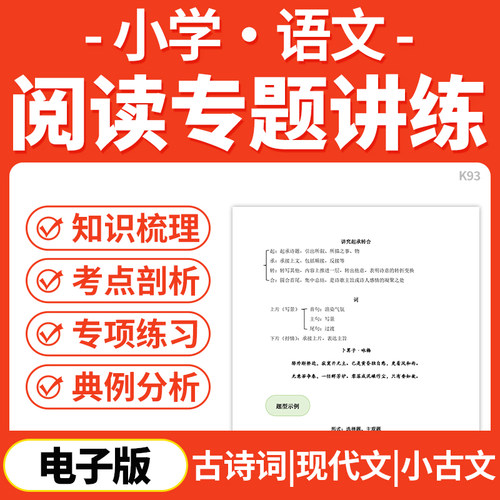 2026小学语文阅读专题讲练知识梳理精讲精练考点解读专项强化训练电子版资料