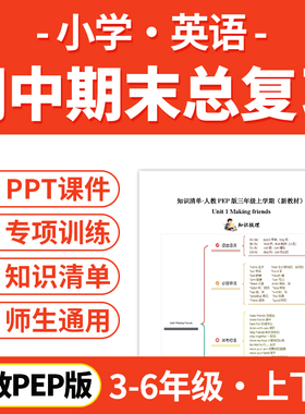 2025人教版PEP小学英语期中期末总复习PPT课件讲义知识清单专项练习模拟试卷训练三四五六年级上下册学期电子版资料