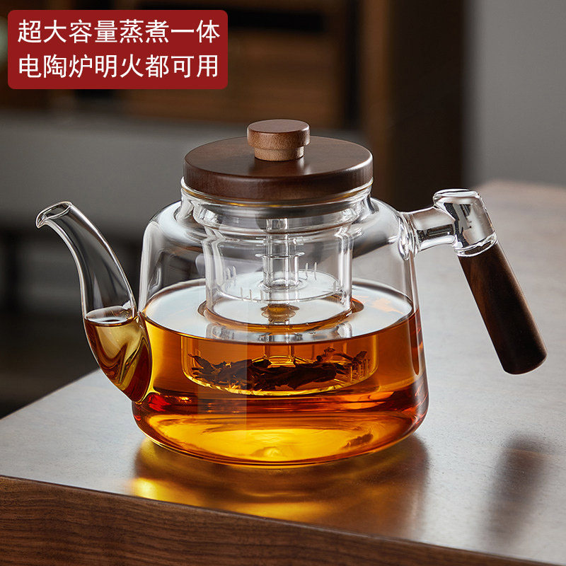 高硼硅玻璃茶壶加厚耐高温电陶炉明火可加热大容量茶水分离蒸煮茶