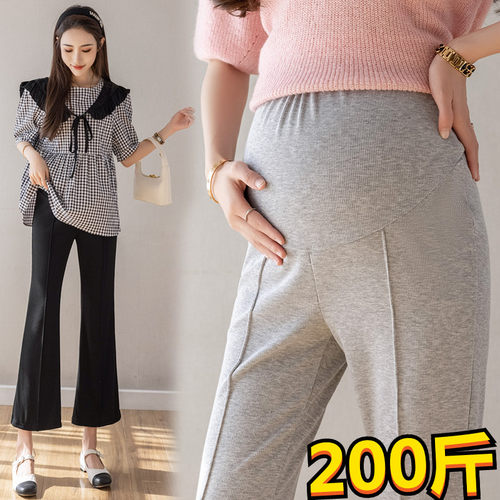 大码夏季孕妇喇叭裤薄款打底裤