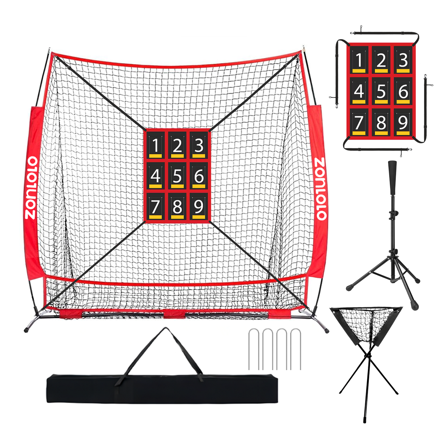 新款棒球网便携训练网带数字目标