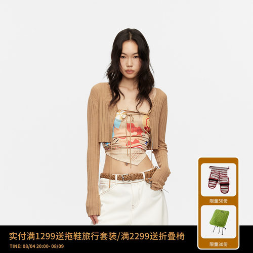 【孙怡同款】REVAN芮范HelloKitty复古挂脖系绳短单衣RK30801097