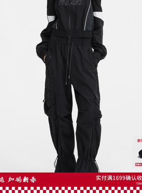 REVAN芮范设计师款质感黑色多口袋工装裤RL11301159