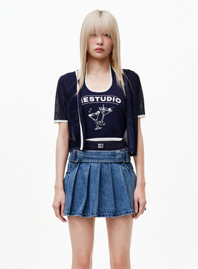 REVAN芮范设计师款度假风藏青两件套毛衫RN30106130