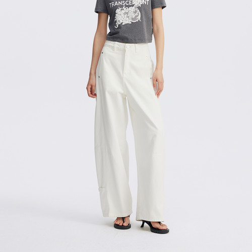 REVAN芮范设计师款松弛感潘通皮标弯刀裤RL71302119