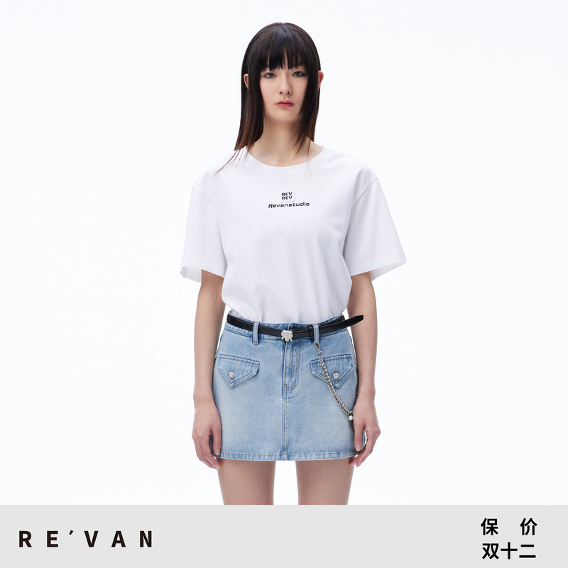 REVAN芮范设计师款高级感立体字母胶印T恤RN71001003