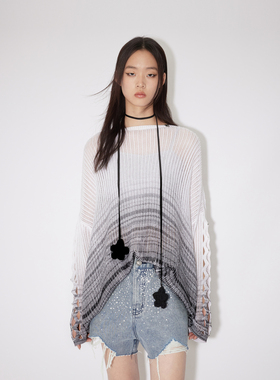 REVAN芮范设计师款高级感灰色渐变毛衫RM30601266