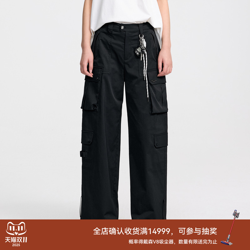 REVAN芮范2025夏季新品设计师款趣味游戏机配饰工装裤RL31301029