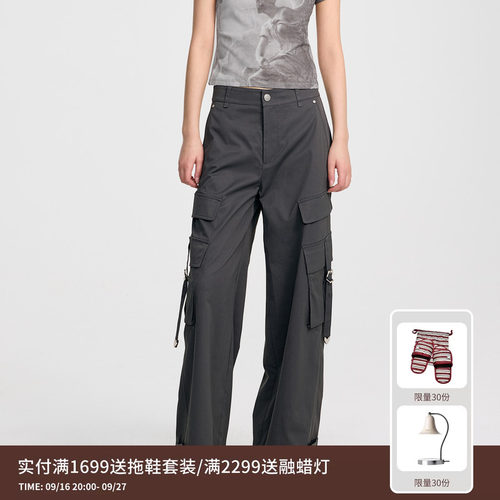 REVAN芮范设计师款质感深灰多口袋工装裤RL31301123