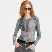 REVAN芮范设计师款 古典美学印花打底衫 T恤RL10801044