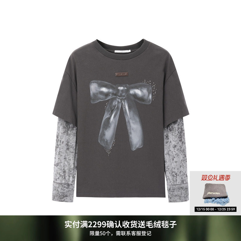 REVAN芮范设计师款趣味蝴蝶结印花单衣RM90802281