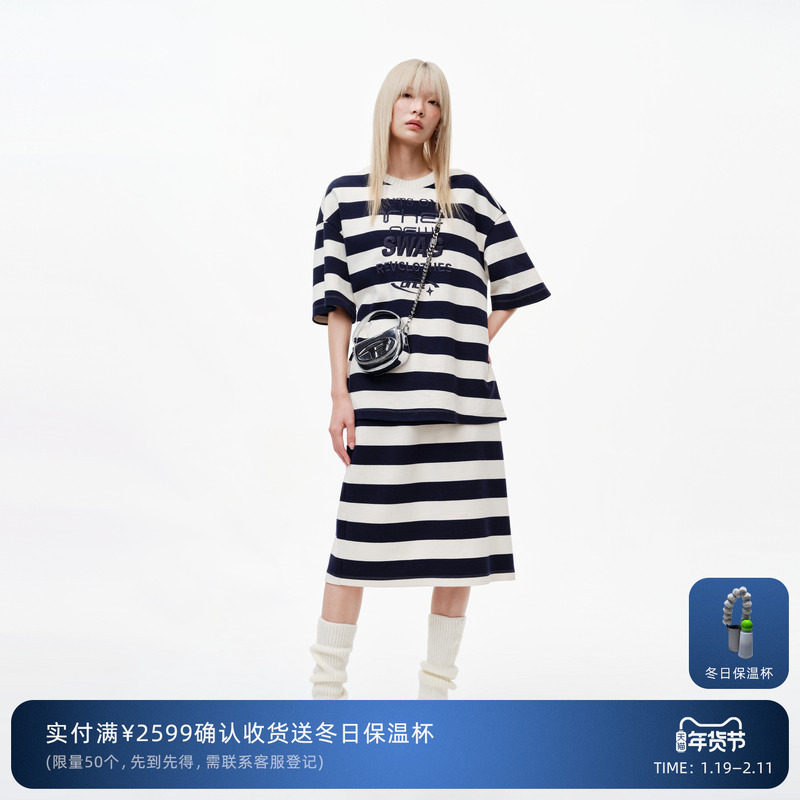 REVAN芮范设计师款复古米白藏青条纹套RL32404504,女装/女士精品,时尚套装,淘宝优惠券,粉丝福利购,淘宝优惠卷