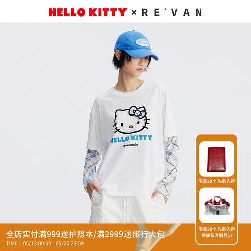 【蒋依依同款】REVAN芮范HelloKitty白色T恤RL71001459