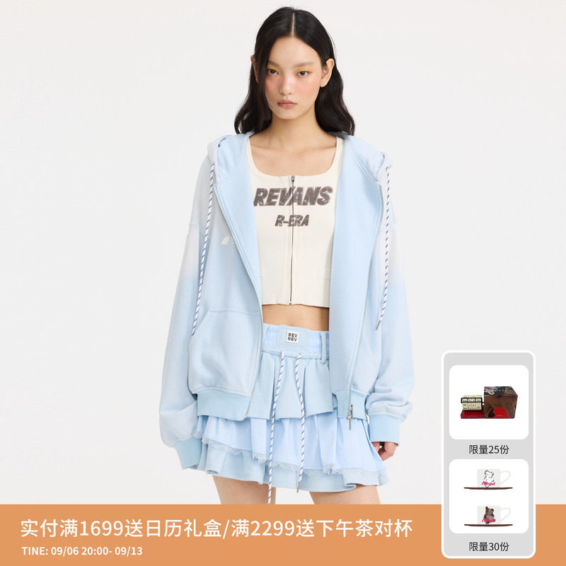 REVAN芮范设计师款清新蕾丝边短裙套装RL12403172