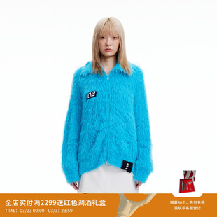 REVAN芮范设计师款 RN90107241 复古仿貂毛毛衣长开衫