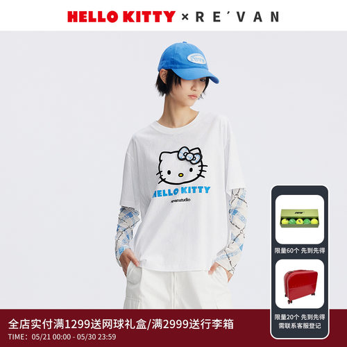 【蒋依依同款】REVAN芮范HelloKitty白色T恤RL71001459