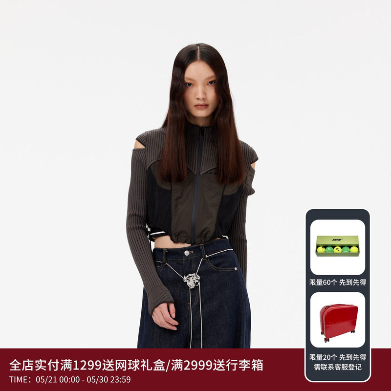 REVAN芮范设计师款街头感机能风坑条毛衫RM10105263图片