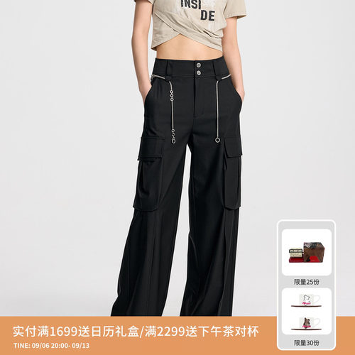 REVAN芮范设计师款质感褶皱降落伞工装裤RL31301121