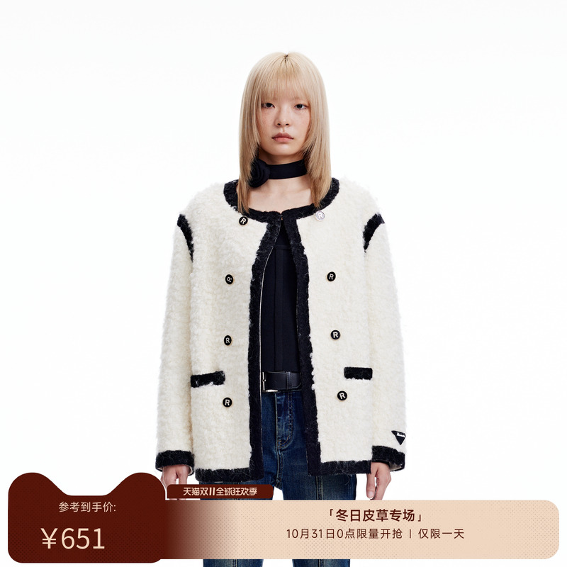 revan设计师撞色玫瑰星球外套