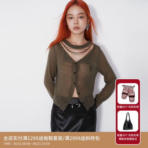 REVAN芮范设计师款甜酷辣妹感毛织开衫RM70106282