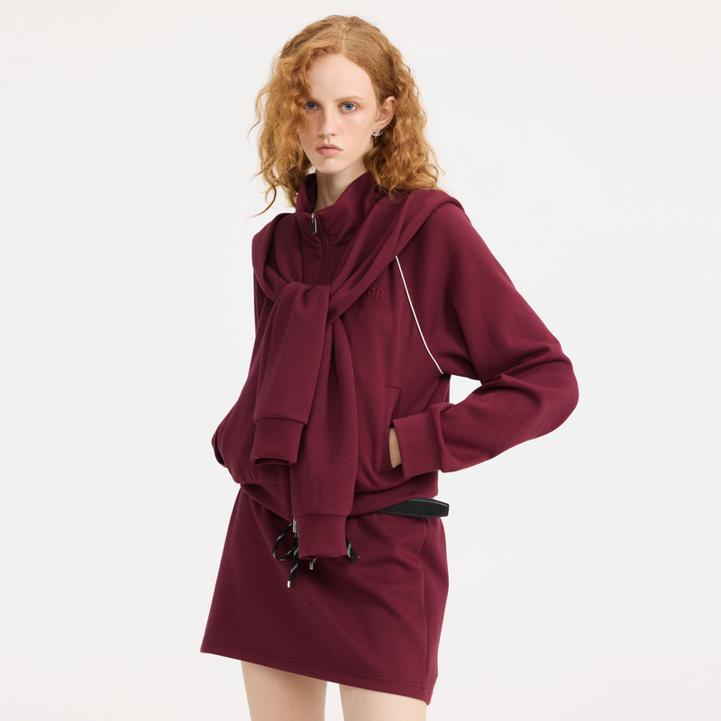 REVAN芮范设计师款运动风披肩卫衣短外套RL10105175