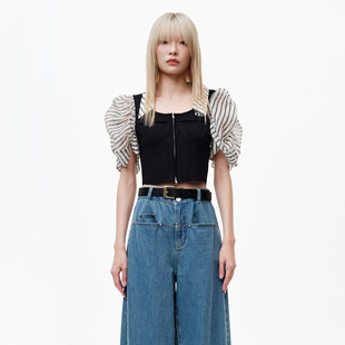 女团风假两件短上衣RN30801042 VAN芮范设计师款