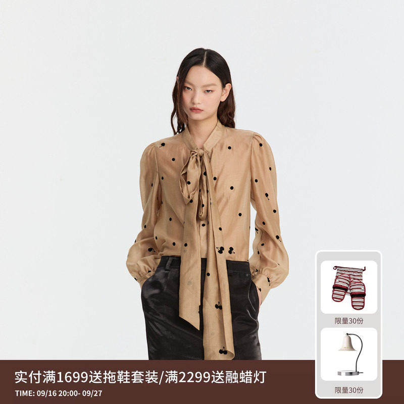 REVAN芮范设计师款浪漫复古风波点衬衫RM90901082										