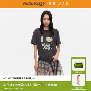 REVAN芮范黑皮HelloKitty松弛感数码印花腰封连衣裙RK31101023