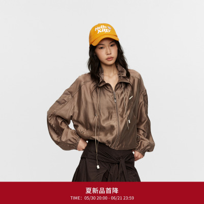 REVAN芮范设计师款机能质感立领抽褶夹克短外套RK30105438