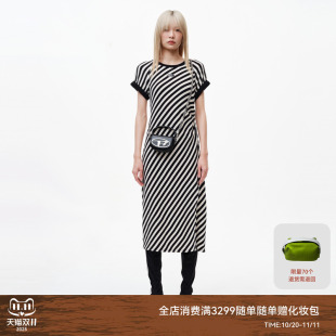 高级感复古条纹连衣裙RN31101012 设计师款 REVAN芮范2023夏季 新品