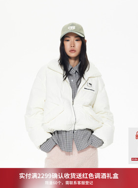 【沈梦辰同款】REVAN芮范衬衫假两件小欧包派克羽绒服RL90501459