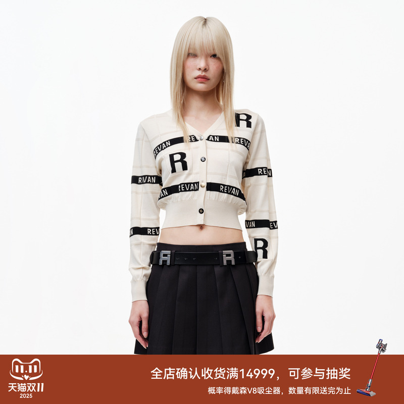 revan学院风通勤天丝V领开衫