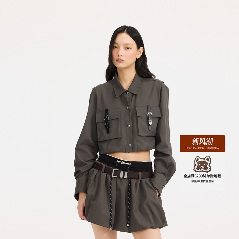 REVAN芮范2025春季新品设计师款气质西装面料短外套RL10105177