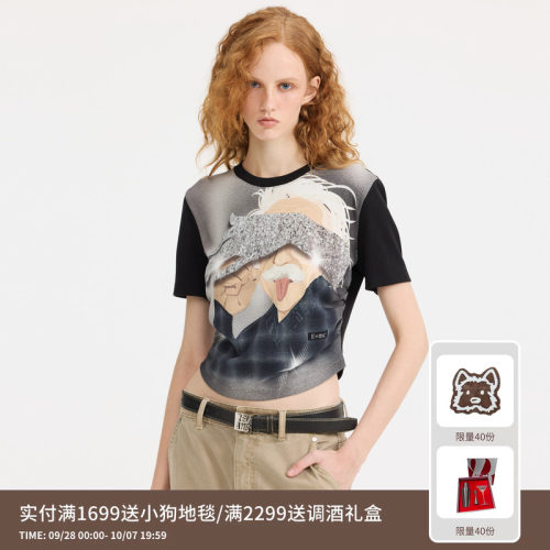 REVAN芮范设计师款趣味爱因斯坦图案T恤RL11001017