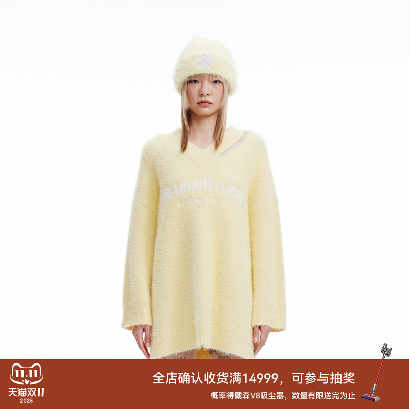 revan奶乖慵懒风毛织连衣裙