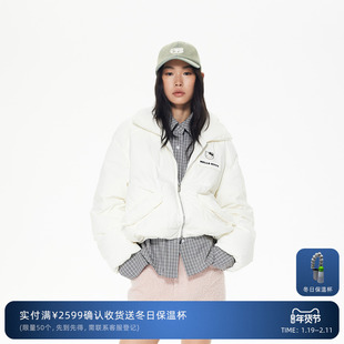 【沈梦辰同款】REVAN芮范衬衫假两件小欧包派克羽绒服RL90501459