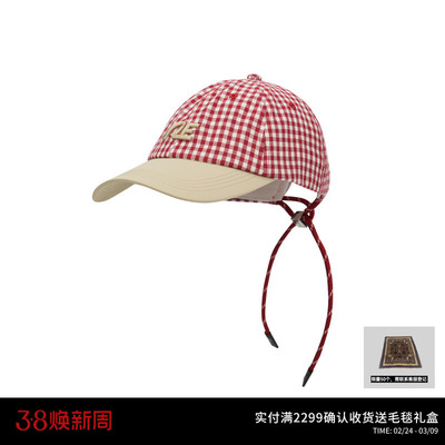 REVAN芮范休闲百搭红白格纹棒球帽RK1P001506