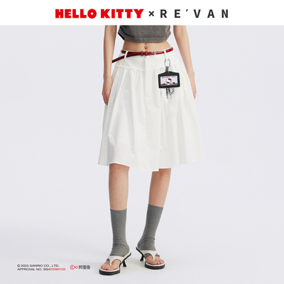 REVAN芮范2025秋季新品HelloKitty工牌醋纤拼接中裙RL71503349