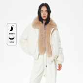 REVAN芮范2025冬季 可拆卸狐狸毛领小欧包派克羽绒服RL90501298