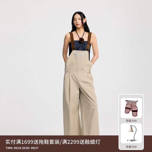 REVAN芮范设计师款酷感项链印花背带裤RL31310216
