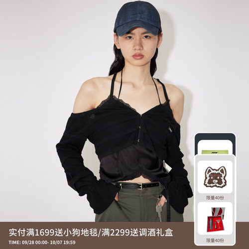 REVAN芮范设计师款闺房风摩登绑带毛衫RM30601239