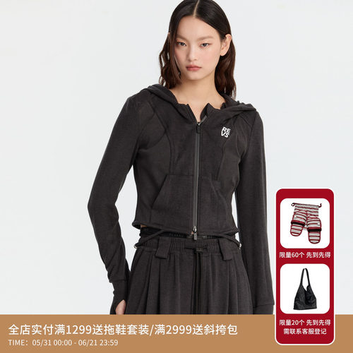 REVAN芮范设计师款休闲感德绒卫衣短外套RM90105028