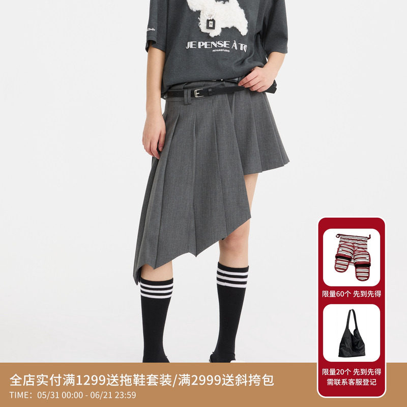 【李兰迪同款】REVAN芮范不对称百褶半裙RL11503164