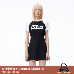 学院风俏皮针织连衣裙RN71101086 设计师款 新品 REVAN芮范2023秋季