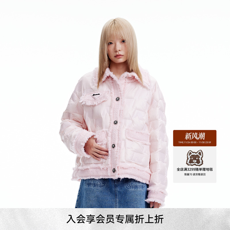 revan拼接羽绒服小香风