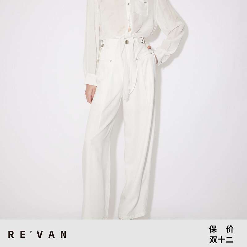 REVAN芮范设计师款松弛感手表装饰牛仔裤RM31302152