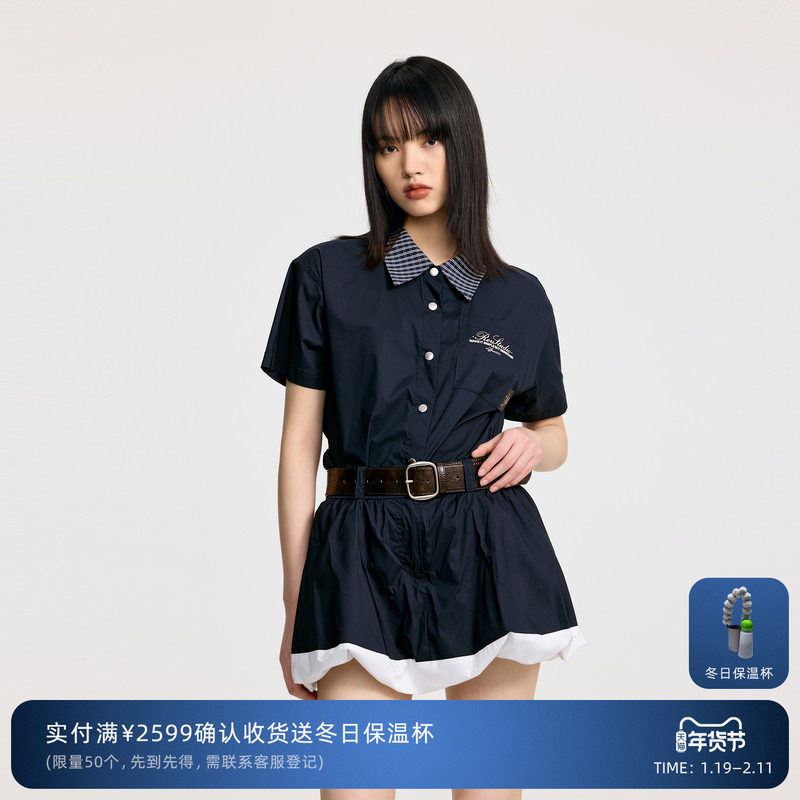 REVAN芮范设计师款质感短袖衬衫连衣裙RL31101518,女装/女士精品,连衣裙,淘宝优惠券,粉丝福利购,淘宝优惠卷