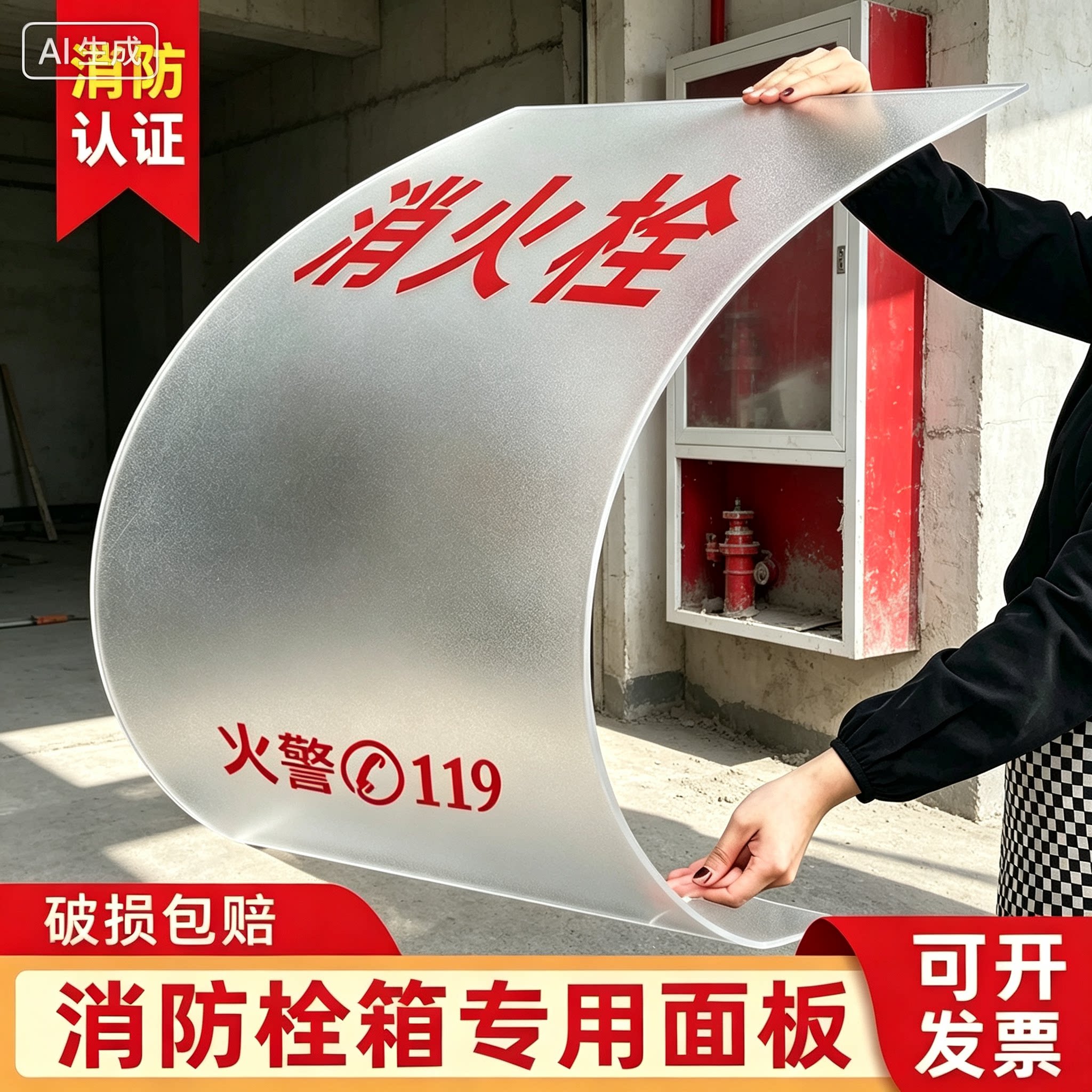 【官方认证】消防栓箱门玻璃面板图片