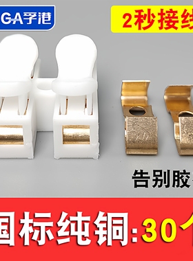 CH-2紫铜 XY两位按压式接线端子电线连接神器灯具快速对接头100只